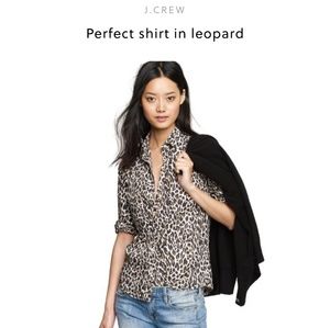 J. Crew Perfect Shirt in leopard print